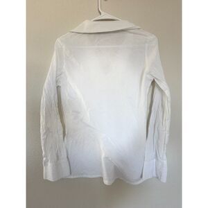 Trina Turk Casual Beachy White Cotton Collard Top Size S Resortwear Minimalist